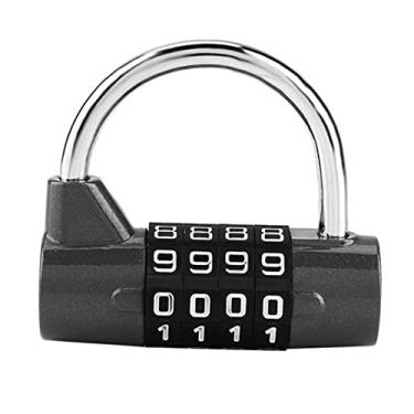 Imagem de Fechadura De Combinação De 4 Dígitos, Cadeado De Combinação Impermeável Ao Ar Livre Para Escola, Armário De Esportes, Cerca, Caixa De Ferramentas, Portão, Estojo(Preto)