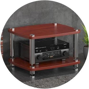 Imagem de Armário de áudio HIFI de 1/2/3/4 camadas Suporte HIFI Reprodutor de discos Suporte de MDF Rack de áudio com pés de absorção de choque Armário de equipamento de prateleira de amplificador de