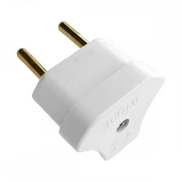 Imagem de Pino Triangulo Ilumi 2 Polos 10A. Branco - 1443Pct - Kit C/10 Pecas