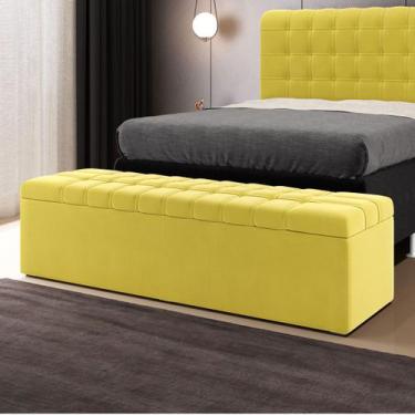 Imagem de Calçadeira Alpha 140 Casal Decorativa Z-004 Sued Amarelo Aradecor, Ama