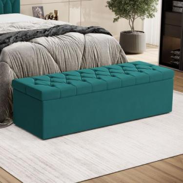 Imagem de Calçadeira Estofada para Cama Box Sagitarius 195 para Cama King Sued A