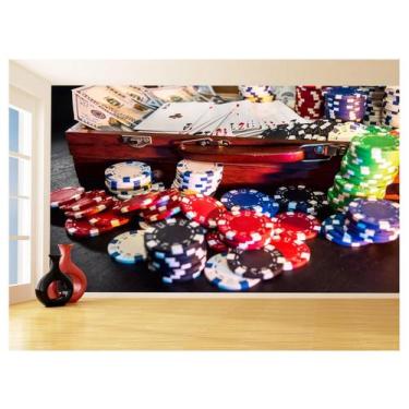 Imagem de Papel De Parede 3D Salão De Jogos Cartas Poker 3,5M Jcs94 - Você Decor