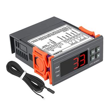 Imagem de Controlador de temperatura digital STC-8080A+ Termostato de geladeira para degelo automático de geladeira com sonda sensora NTC 220V
