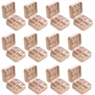 Imagem de kit 50 mini Porta Joias Com Divisória portatil varias cores lembrancin