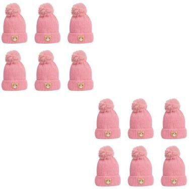 Imagem de kit 12 toucas gorro infantil de pompom bichinho para menino menina for