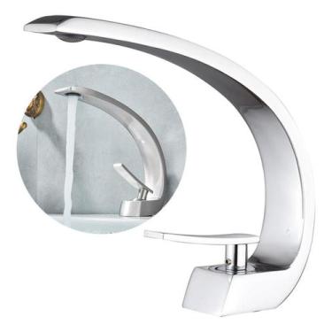 Imagem de Torneira Banheiro Cascata Misturador Monocomando Inox Luxo - Brinovar