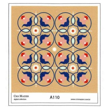 Imagem de Aplique de Tecido Coleção Ladrilho Mostarda - A110 - Cris Mazzer