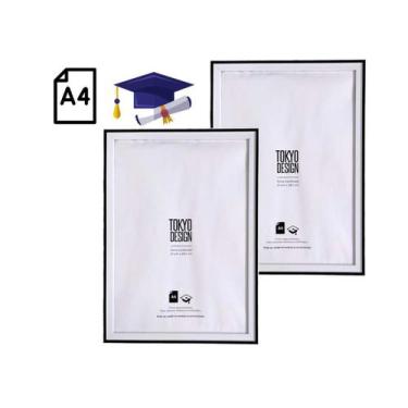 Imagem de Kit 2 Porta Foto Certificado A4 Dilpoma 21x29,7 Moldura Mdf - MultiA, 