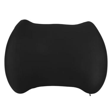 Imagem de Travesseiro de Apoio Lombar, Almofada de Espuma de Memória Respirável Com Design Convexo Suporte Traseiro Firme Destacável para Avião de sofá de Carro (Preto)
