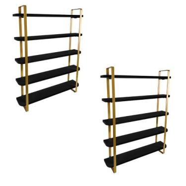 Imagem de kit com 02 Nicho Expositor Arusi 100 Esmaltes 5 Prateleiras - Loja da 