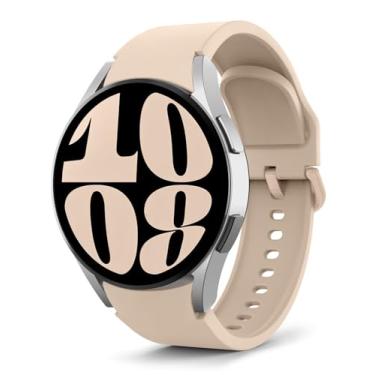 Imagem de MoKo Compatível com Samsung Galaxy Watch 6 5 4 Band 40 mm 44 mm, Galaxy Watch 5 Pro Band 45 mm, Galaxy Watch 6 Classic Band, 4 pulseiras clássicas, pulseira esportiva de silicone de 20 mm mulheres e
