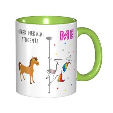 Imagem de LINKEQICHE Caneca de unicórnio presente de estudantes de medicina para assistente social, presentes engraçados de trabalho social para trabalho social, xícara de café, presente de graduação, interno e