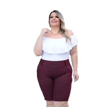 Imagem de Bermuda feminina cotton plus size com elastano sku:bc10 - R.S MODAS, B