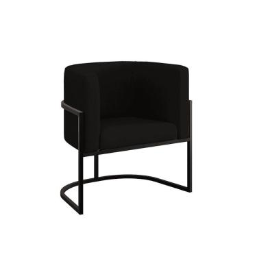 Imagem de Poltrona Moderna Confortável Com Base De Metal Black Balaqui Preto