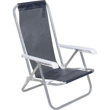 Imagem de Cadeira Lazy Reclinável 4 Posições em Alumínio Azul Marinho Bel, Único