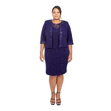 Imagem de Maya Brooke Vestido feminino plus size para dia e noite, Berinjela, 52