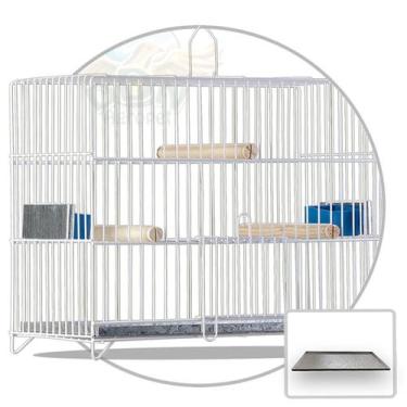 Imagem de Gaiola Quadrada Pássaro Canário Malha Fina 14mm Completa - DDN AGROPET