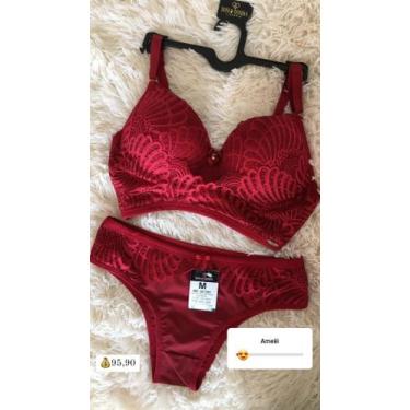 Imagem de conjunto sutiã + calcinha de renda em microfibras 1001/2001 TAM-P-M-G-