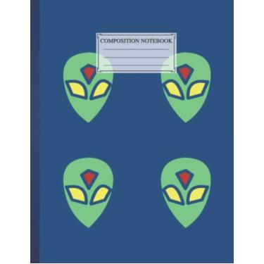 Imagem de Composition NoteBook : alien 51 2 | 8.5 x 11 In | 110 Pages Earth Galaxy Cute Planet, Space For Children Kids Perfect For School Notes, Universe Collage Ruled, Great Gift For Children Kid Teens