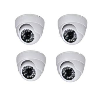 Imagem de Kit 4 CâmeraS Dome HD Infra Vermelho 24 Leds 20mt - luatek