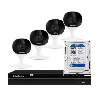 Imagem de Kit 4 Câmeras Infra 10 Wifi Sf Imx Full Hd Nvr Intelbras 500Gb