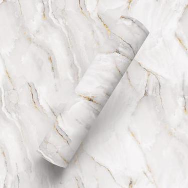 Imagem de Papel De Parede Adesivo Estilo Mármore Branco Sala - Bazar Dos Quadros