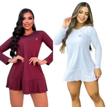 Imagem de Kit 2 Saídas de Praia Vestido feminino proteção solar UV 50+ FPS - For