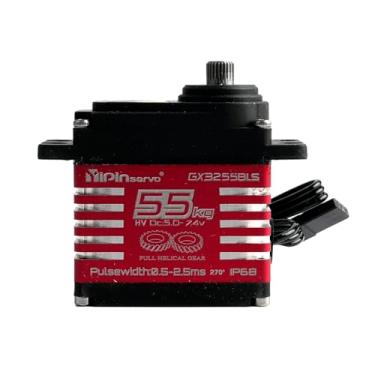 Imagem de 55kg Brushless Waterproof IP68 RC Digital Servo, High Torque, 7.4V Motor Helical Gear Angle-Controlled 180/270 /360 Degree Robot Servo for 1:8 1:10 TRX6 Scx10 RC Crawler (270 Degree)