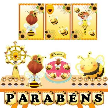 Imagem de Kit Festa Decoração Aniversário Abelha Abelhinha infantil mesversario 