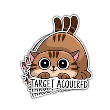 Imagem de (3 peças) Adesivo de gato adquirido alvo, adesivo de gato adquirido, adesivo para amantes de gatos, adesivo de vinil cortado à prova d'água para laptop, garrafa de água, janela, capacete de telefone