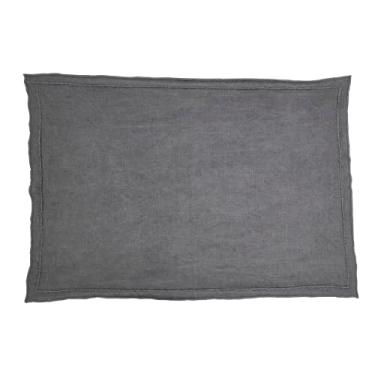 Imagem de SARO LIFESTYLE Jogo americano com borda overlock lavado em pedra (conjunto de 4), 35,5 x 50,8 cm, ardósia