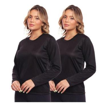 Imagem de Kit 2 Camisas Feminina Camiseta Térmica Proteção Solar Uv - MC Digital
