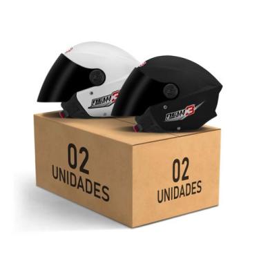 Imagem de Kit 2 Capacetes New Liberty 3 Aberto Viseira Fumê Pro Tork Masculino F