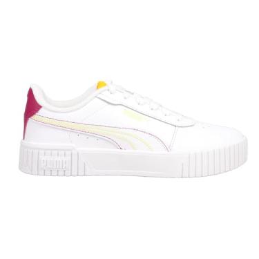 Imagem de PUMA Tênis feminino Carina 2.0 com costura colorida plataforma casual - branco, Branco, 37