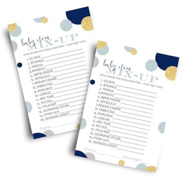 Imagem de Paper Clever Party Baby Shower Games Boy - Word Scramble - Jogos divertidos de revelação de gênero para convidados, ideias de pacote com tema do Príncipe Real Twinkle Little Star, 25 cartas