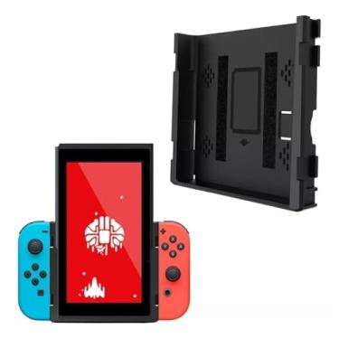 Imagem de Case Capa Flip Grip Suporte Vertical com Alça para Nintendo Switch e Switch OLED, Compatível com Joy-Con, Preto
