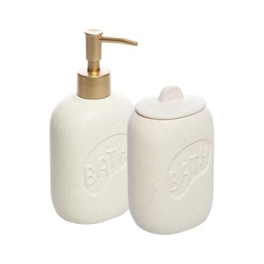 Imagem de LYOR - Conjunto 2 Peças para Banheiro de Cerâmica Letters Bege