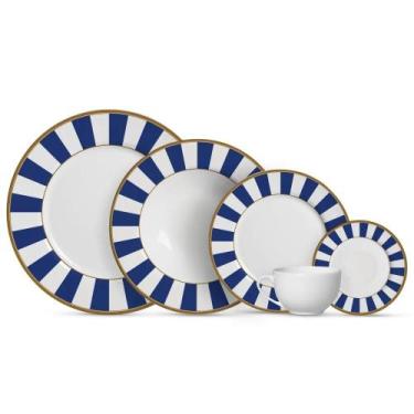 Imagem de Aparelho de Jantar Stripe Azul 20 peças Alleanza 1ª Linha
