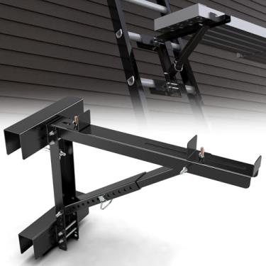 Imagem de Rvdeaa 2025 Atualizado Escada Ajustável Macacos 2 Pacote Para Plataforma De Andaime, Dois Degraus Curto Corpo Extensão Escada Macaco Suporte De Andaime, Acessórios De Plataforma De Escada Preta, Par