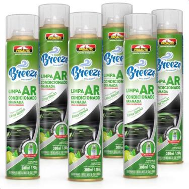 Imagem de Kit 6 Limpa Ar Condicionado Carro Breeze Lima Limão Proauto 300ml