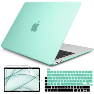 Imagem de Teryeefi Capa para MacBook Pro de 13 polegadas versão 2016-2022 modelo A2338 M1 M2 A2289 A2251 com Touch Bar, capa rígida de plástico fosco emborrachado fosco com capa de teclado e protetor de tela,