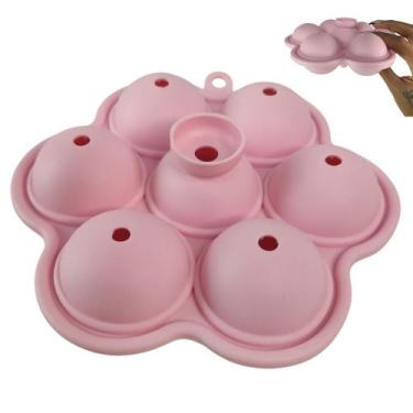 Imagem de Forma de Gelo Esfera Bandeja de Silicone Cha Gelado Drink Bebida Coque