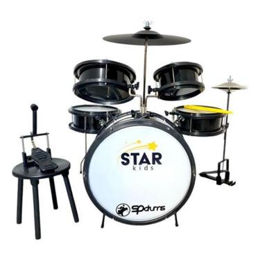 Imagem de Bateria Infantil Profissional Chimbal Star Kids - Preto