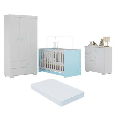 Imagem de Quarto Infantil Completo com Colchão Incluso Algodão Doce Multimóveis 