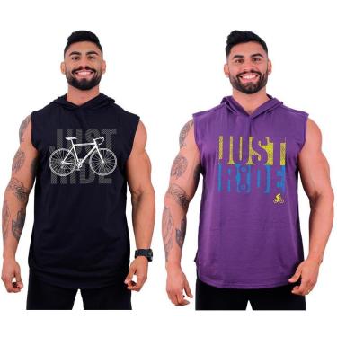 Imagem de Kit 2 Regatas Longline Machão Com Touca Masculina MXD Conceito Academia Bem-estar-Masculino