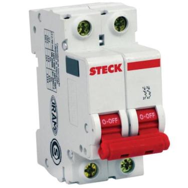 Imagem de Disjuntor DIN Bipolar com Curva C de 6 Ampères - SDD62C06 - STECK