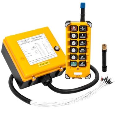 Imagem de YZCHAIN Controle remoto de guindaste de 12 botões, transmissor de guindaste operado em 360 graus, controle remoto industrial de fiação rápida para guindaste portuário, guincho elétrico