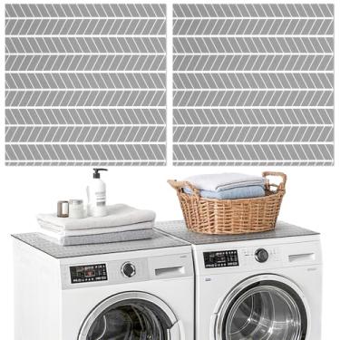 Imagem de Elsjoy Pacote com 2 capas de lavadora e secadora de 68,5 cm x 68,5 cm para a parte superior, capa superior para máquina de lavar e secar roupa, tapete de borracha para casa, lavanderia