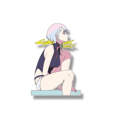 Imagem de Decalque de vinil Cyberpunk Lucy Anime | Adesivo Refletivo Impermeável Removível Cyberpunk para Carro Laptop Para-choques Janela | Adesivo Refletivo Cyberpunk para Carro e Laptop (CYCY)