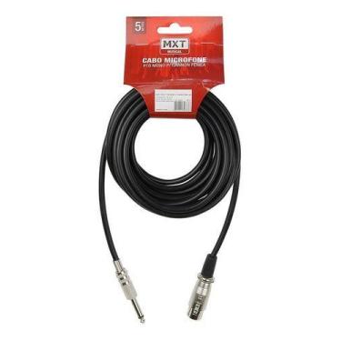 Imagem de Cabo Microfone E Violão Mono Xlr / P10 5 Metros Profissional - MXT